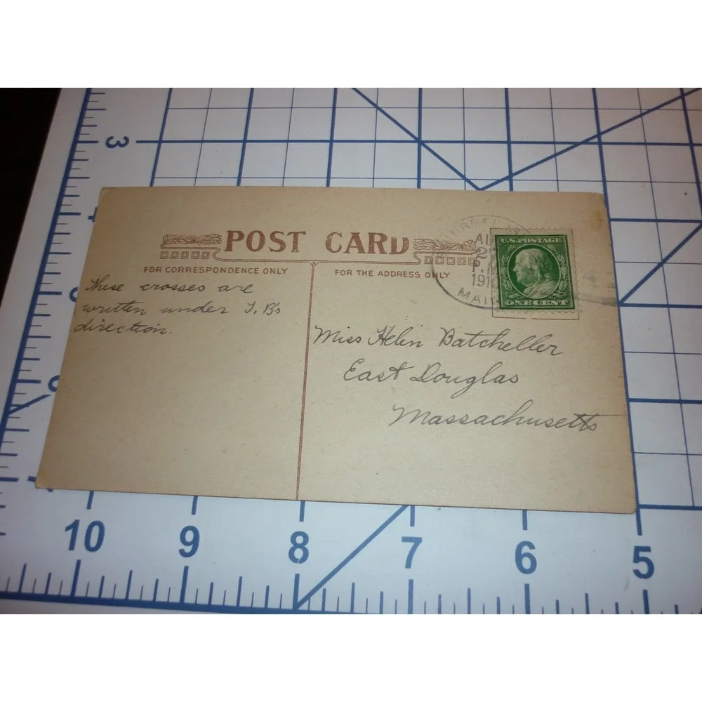 1910 Australian‎ Ballot Postcard Squirrel Island Maine Postmark Ephemera